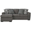Ashley Iqay Sectional Sofa Chaise 4 Pillows Pewter Gray Polyester 101 Inch BM331749