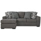 Ashley Iqay Sectional Sofa Chaise 4 Pillows Pewter Gray Polyester 101 Inch BM331749