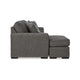 Ashley Iqay Sectional Sofa Chaise 4 Pillows Pewter Gray Polyester 101 Inch BM331749