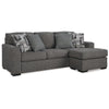 Ashley Iqay Sectional Sofa Chaise 4 Pillows Pewter Gray Polyester 101 Inch BM331749