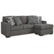 Ashley Iqay Sectional Sofa Chaise 4 Pillows Pewter Gray Polyester 101 Inch BM331749