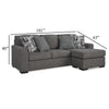 Ashley Iqay Sectional Sofa Chaise 4 Pillows Pewter Gray Polyester 101 Inch BM331749