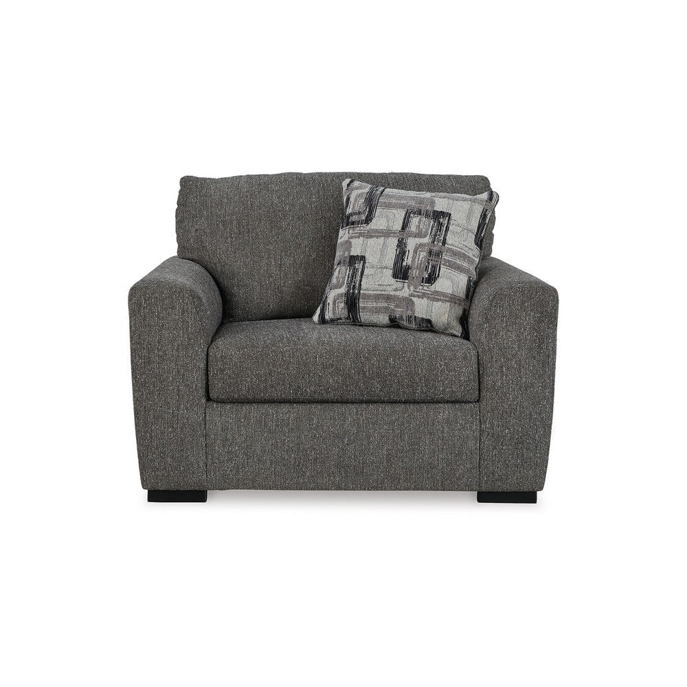 Ashley Iqay Oversized Accent Chair 1 Throw Pillow Pewter Gray Polyester BM331750
