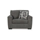 Ashley Iqay Oversized Accent Chair 1 Throw Pillow Pewter Gray Polyester BM331750