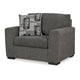 Ashley Iqay Oversized Accent Chair 1 Throw Pillow Pewter Gray Polyester BM331750