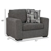 Ashley Iqay Oversized Accent Chair 1 Throw Pillow Pewter Gray Polyester BM331750