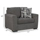 Ashley Iqay Oversized Accent Chair 1 Throw Pillow Pewter Gray Polyester BM331750