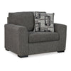 Iqay Oversized Accent Chair, 1 Throw Pillow, Pewter Gray Polyester