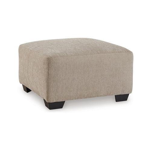 Ashley Baley Oversize Ottoman, Faux Wood Feet, Cork Brown Polyester 35 Inch
