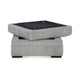 Ashley Viney Storage Ottoman with 4 Cupholders Cement Gray Polyester 37 Inch BM331753