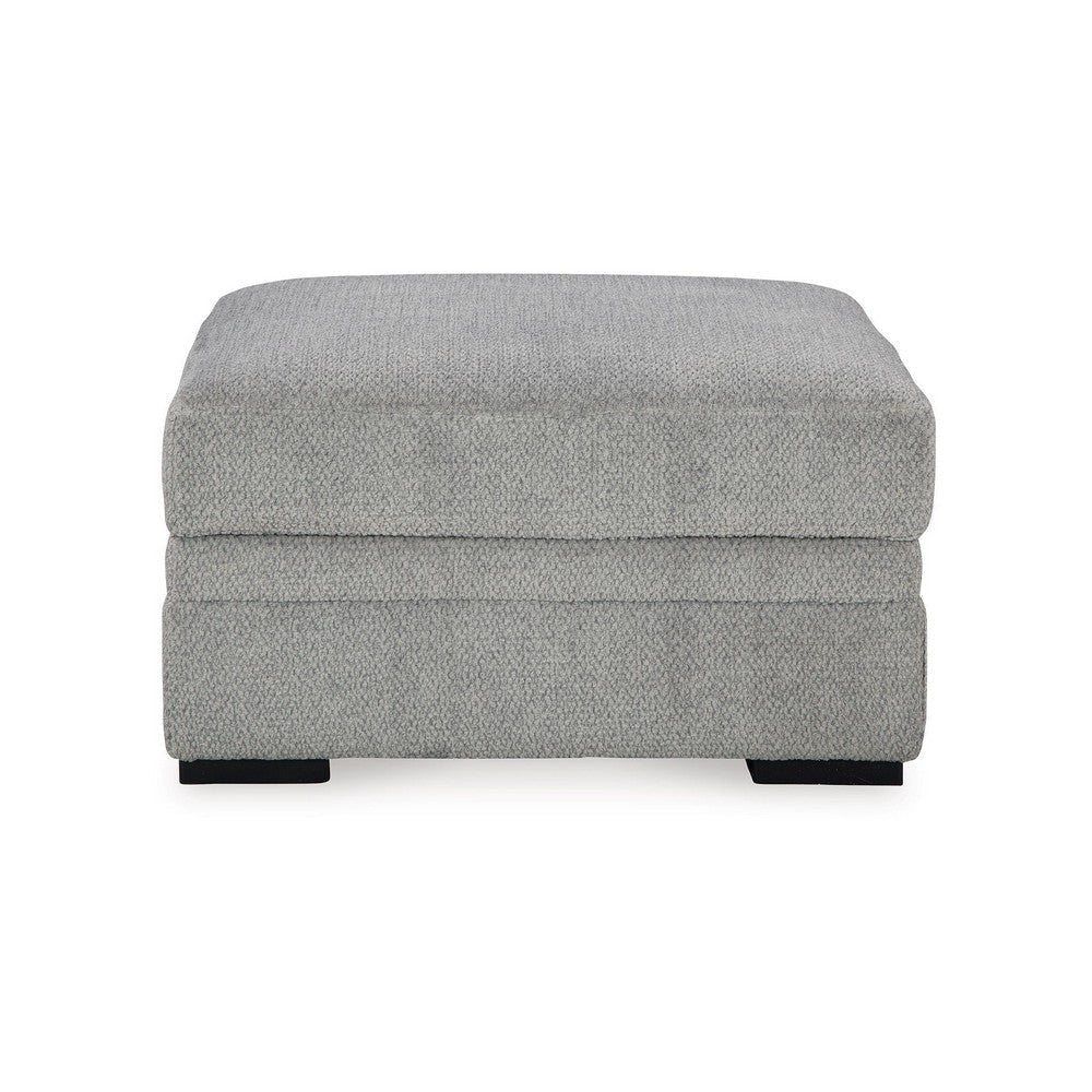 Ashley Viney Storage Ottoman with 4 Cupholders Cement Gray Polyester 37 Inch BM331753