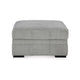 Ashley Viney Storage Ottoman with 4 Cupholders Cement Gray Polyester 37 Inch BM331753