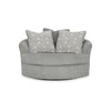 Ashley Viney Swivel Round Oversize Chair 3 Pillows Cement Gray Polyester BM331754