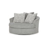 Ashley Viney Swivel Round Oversize Chair 3 Pillows Cement Gray Polyester BM331754