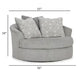 Ashley Viney Swivel Round Oversize Chair 3 Pillows Cement Gray Polyester BM331754