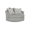 Ashley Viney Swivel Round Oversize Chair, 3 Pillows, Cement Gray Polyester