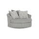 Ashley Viney Swivel Round Oversize Chair, 3 Pillows, Cement Gray Polyester