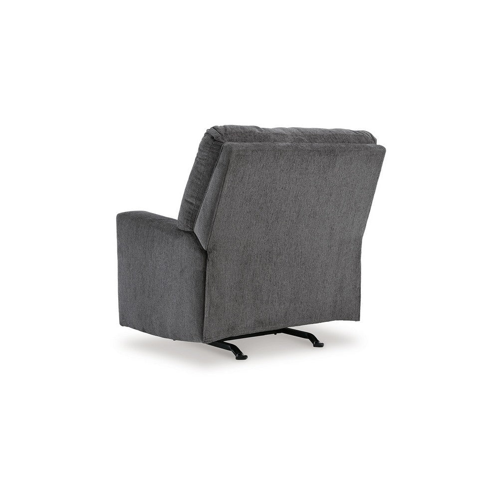 Ashley Anise Manual Rocker Recliner Chair Pull Tab Pewter Gray Polyester BM331755
