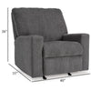 Ashley Anise Manual Rocker Recliner Chair Pull Tab Pewter Gray Polyester BM331755