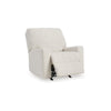 Ashley Anise Manual Rocker Recliner Chair Pull Tab Snow White Polyester BM331756