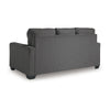 Ashley Anise Sofa Sleeper with Full Size Pull Out Bed, Pewter Gray Polyester