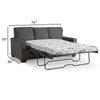 Ashley Anise Sofa Sleeper with Full Size Pull Out Bed, Pewter Gray Polyester