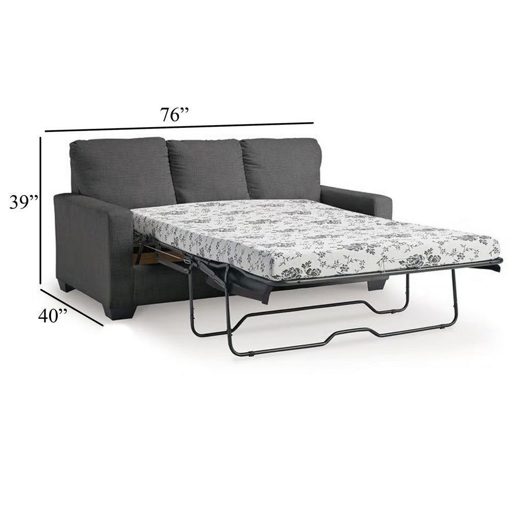 Ashley Anise Sofa Sleeper with Full Size Pull Out Bed, Pewter Gray Polyester