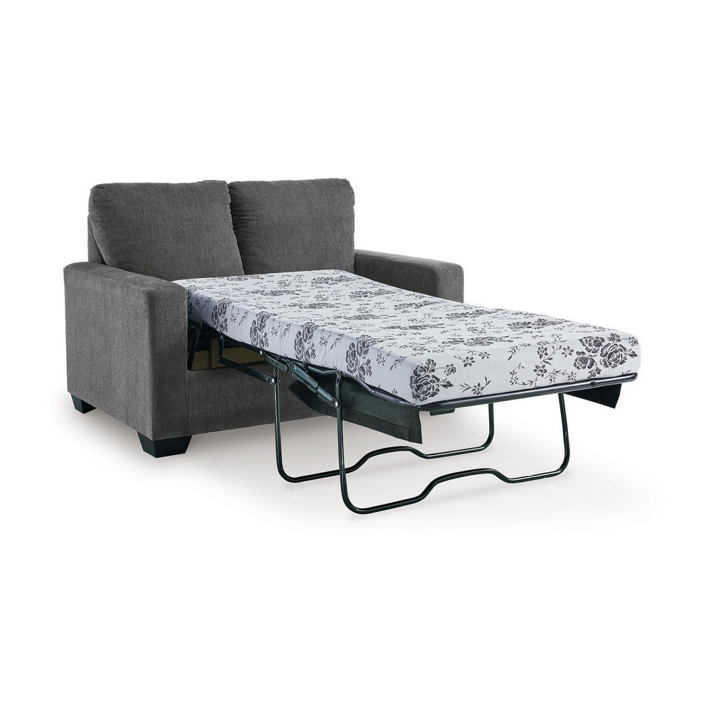 Ashley Anise Sofa Sleeper with Twin Size Pull Out Bed Pewter Gray Polyester
