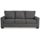 Ashley Anise Sofa Sleeper with Queen Size Pull Out Bed Pewter Gray Polyester BM331760