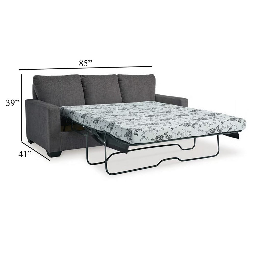 Ashley Anise Sofa Sleeper with Queen Size Pull Out Bed Pewter Gray Polyester BM331760