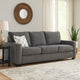 Ashley Anise Sofa Sleeper with Queen Size Pull Out Bed, Pewter Gray Polyester