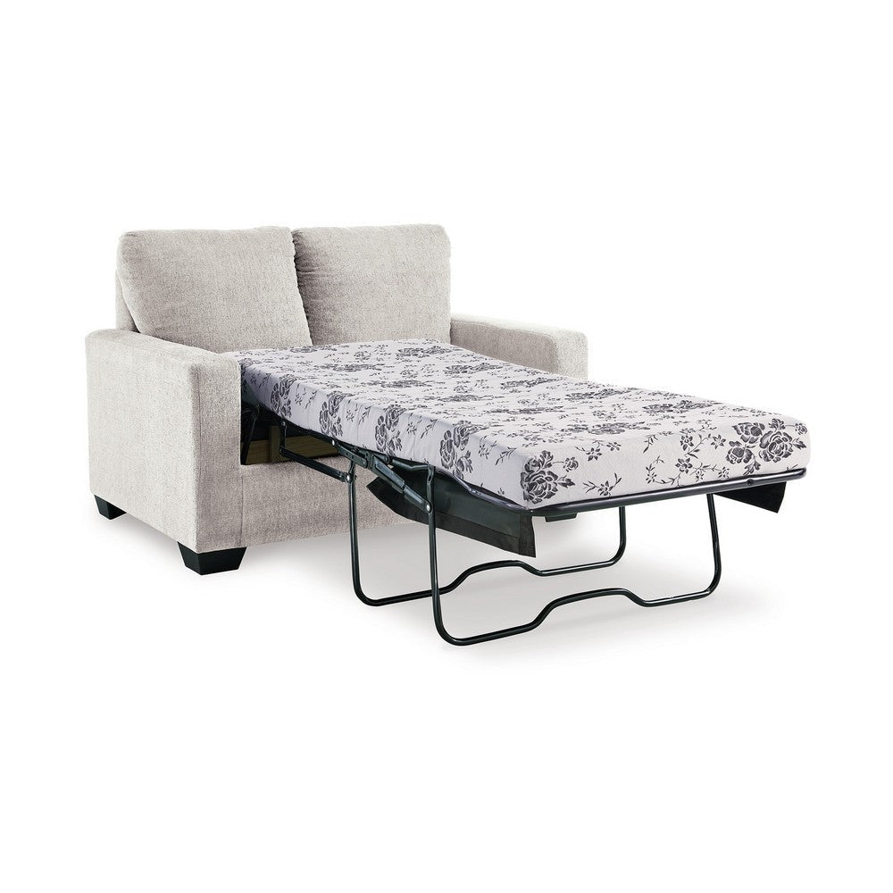 Ashley Anise Sofa Sleeper with Twin Size Pull Out Bed Snow White Polyester