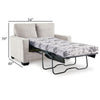 Ashley Anise Sofa Sleeper with Twin Size Pull Out Bed Snow White Polyester