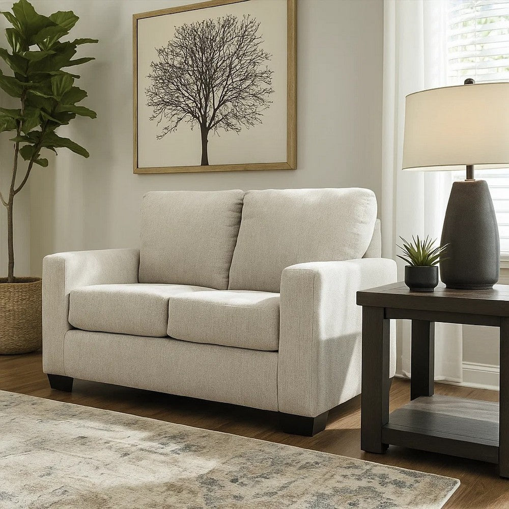 Ashley Anise Sofa Sleeper with Twin Size Pull Out Bed, Snow White Polyester