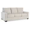 Ashley Anise Sofa Sleeper with Queen Size Pull Out Bed, Snow White Polyester