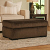 Ashley Ayle Ottoman with Low Profile Legs, Chocolate Brown Polyester 44 Inch