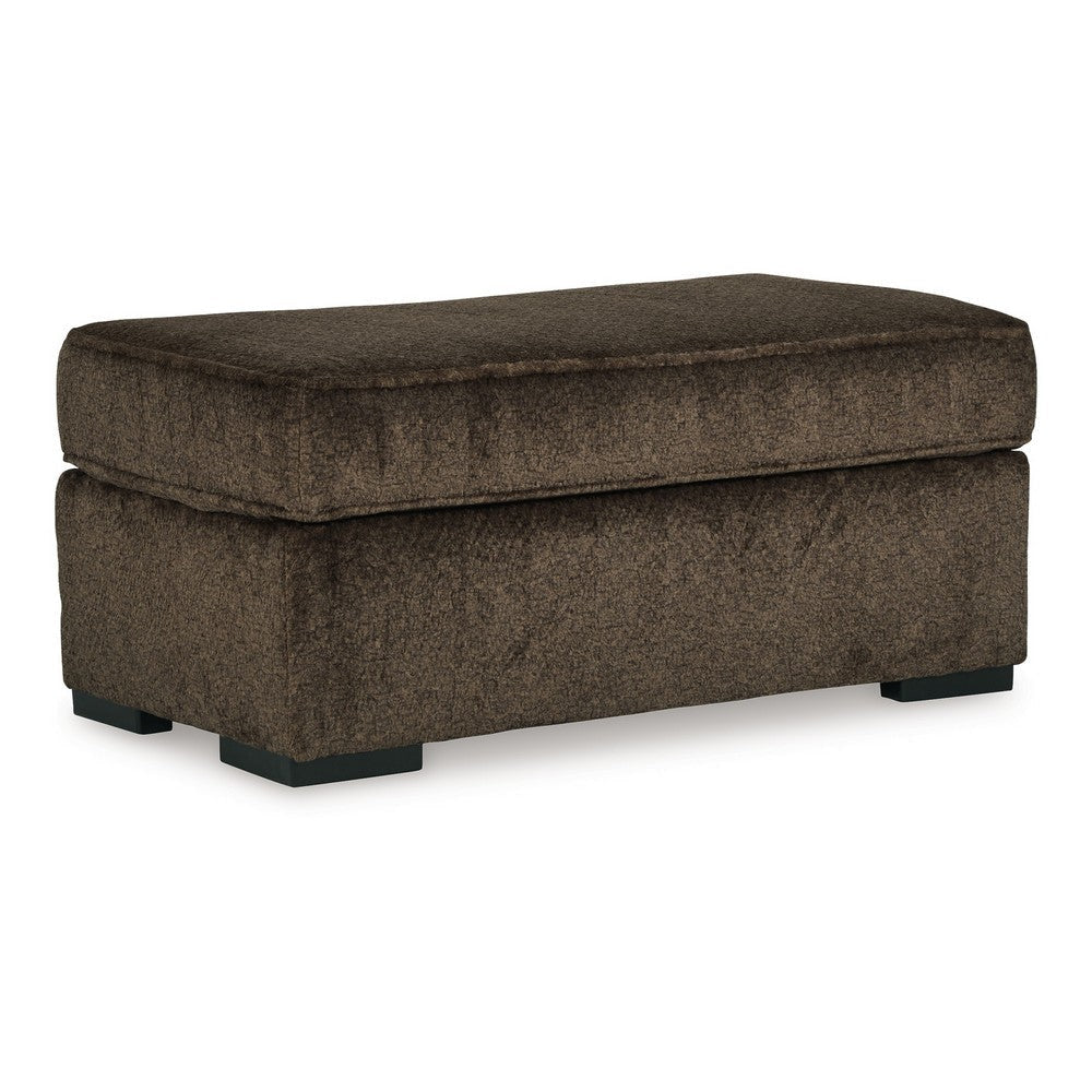 Ashley Ayle Ottoman with Low Profile Legs, Chocolate Brown Polyester 44 Inch
