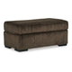 Ashley Ayle Ottoman with Low Profile Legs, Chocolate Brown Polyester 44 Inch