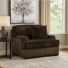 Ashley Ayle Oversized Chair, Accent Pillow Chocolate Brown Corduroy Polyester