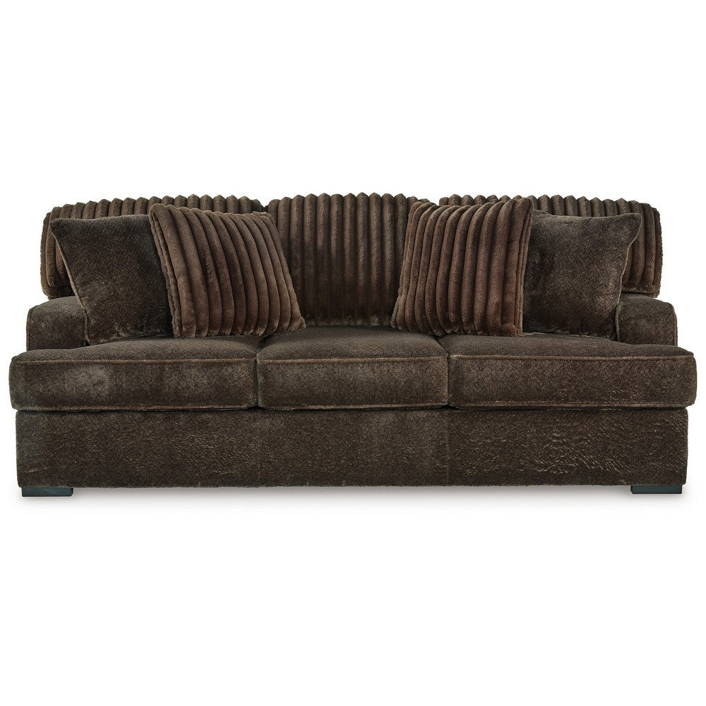 Ashley Ayle Sofa 4 Accent Pillow Chocolate Brown Corduroy Polyester 94 Inch BM331770