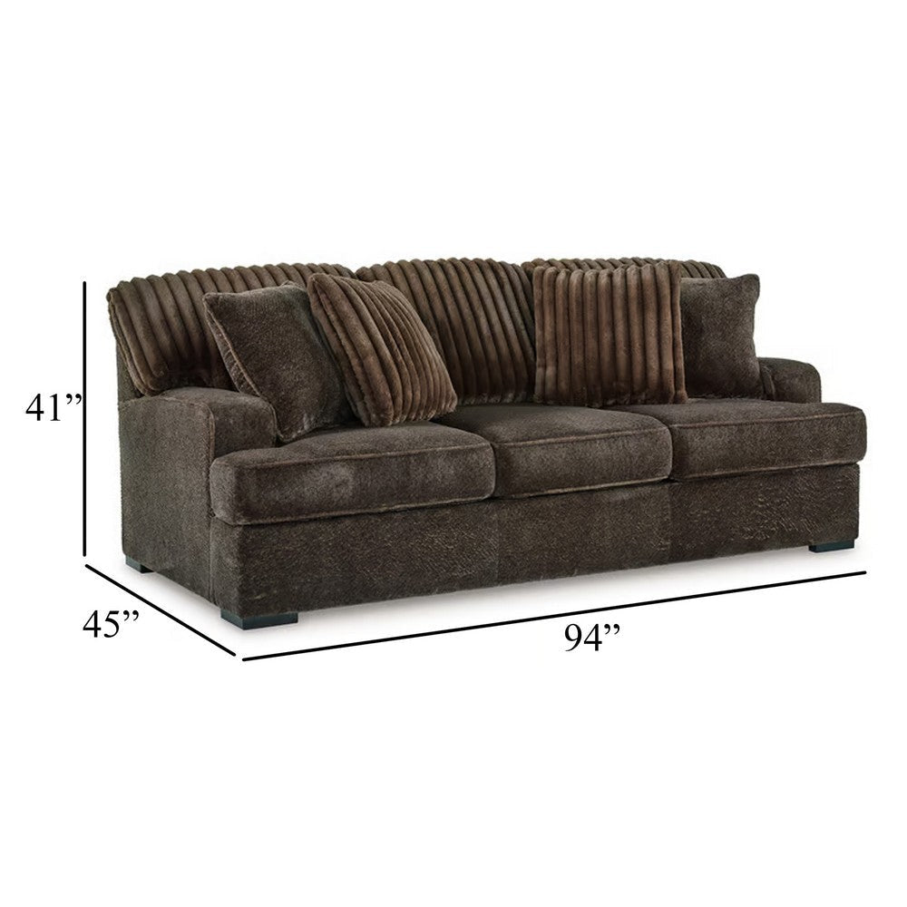 Ashley Ayle Sofa 4 Accent Pillow Chocolate Brown Corduroy Polyester 94 Inch BM331770