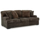 Ashley Ayle Sofa, 4 Accent Pillow, Chocolate Brown Corduroy Polyester 94 Inch