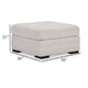 Ashley Carly Oversized Accent Ottoman Modern Stone Gray Nuvella 36 Inch BM331771