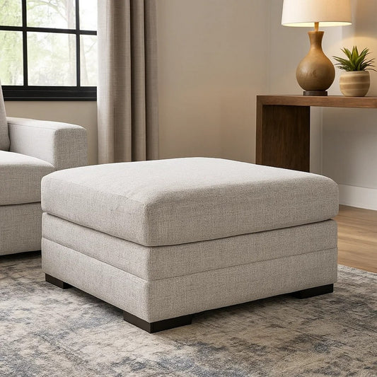 Ashley Carly Oversized Accent Ottoman, Modern Stone Gray Nuvella 36 Inch