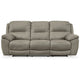 Ashley Zane Manual Recliner Sofa with Zero Wall Gray Faux Suede 93 Inch BM331775