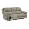 Ashley Zane Manual Recliner Sofa with Zero Wall Gray Faux Suede 93 Inch BM331775