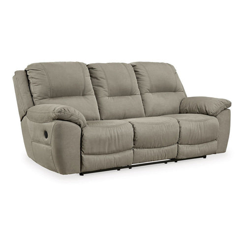 Ashley Zane Manual Recliner Sofa with Zero Wall, Gray Faux Suede 93 Inch