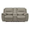 Ashley Zane Manual Dual Reclining Loveseat Soft Gray Faux Suede 80 Inch BM331776