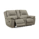 Ashley Zane Manual Dual Reclining Loveseat Soft Gray Faux Suede 80 Inch BM331776