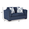 Ashley Marcy Loveseat with 2 Throw Pillows Navy Blue Polyester 66 Inch BM331780
